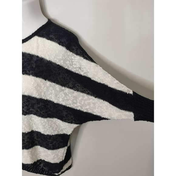 CLEARANCE LA Hearts Black and White Striped Textured Sweater - Picture 4 of 6
